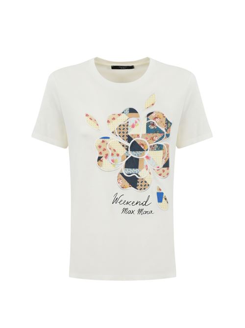 T-shirt con stampa Vello in jersey Off white WEEKEND MAX MARA | 2515971051600007